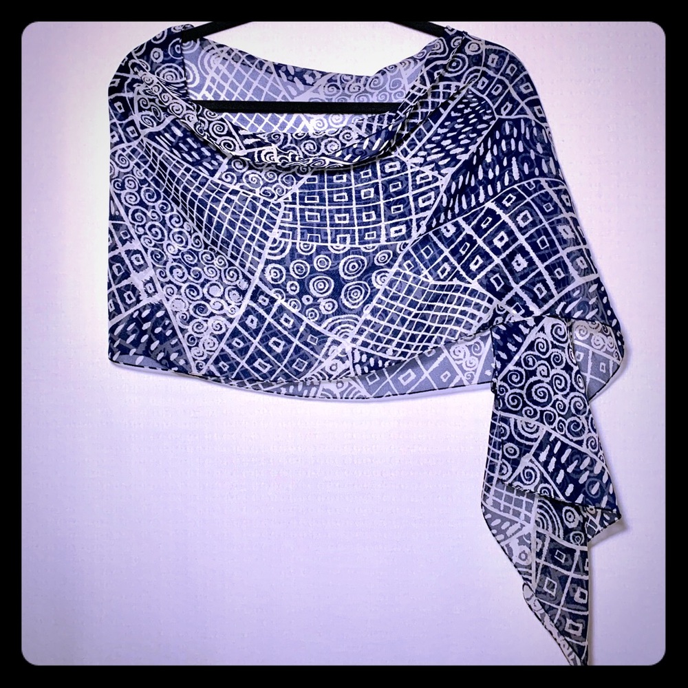 Scarf/ Cover up/ Wrap OS Black and white pattern